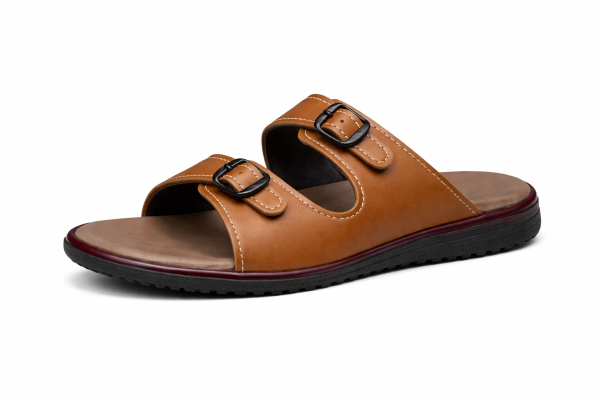 Dr.Prem's Comfort Dual-Strap Orthopedic Slide Sandals in Brown