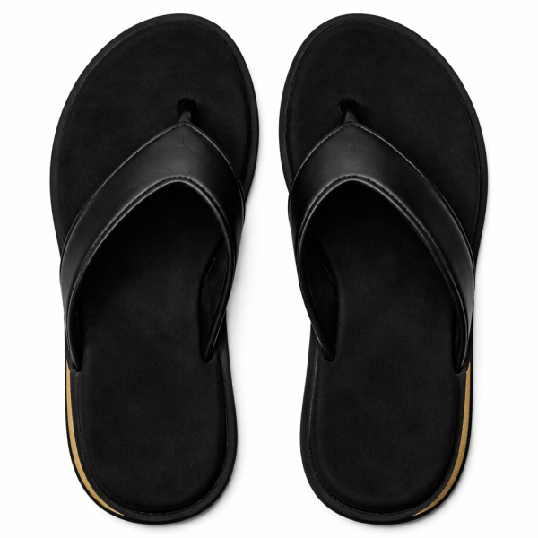 Dr.Prem's Premium Unisex Toe-Post Comfort Slippers in Black