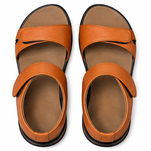 Dr.Prem's Unisex Orthopedic Dual-Strap Comfort Sandals with Back Support in Tan