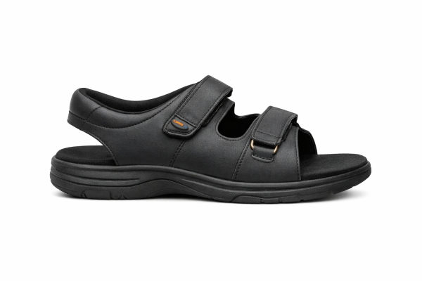 Dr.Prem's Orthopedic Comfort Sandals with Adjustable, Supportive & Lightweight in Black