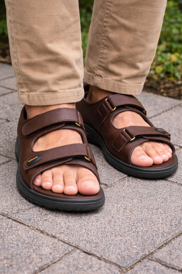 Dr.Prem's Orthopedic Comfort Sandals with Adjustable and Shock Absorbing in Brown